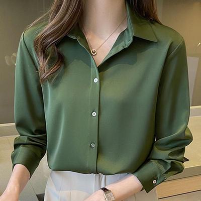 Fashion Long Sleeve Turn Down Collar Office Lady Blouse Shirt Women Tops J221