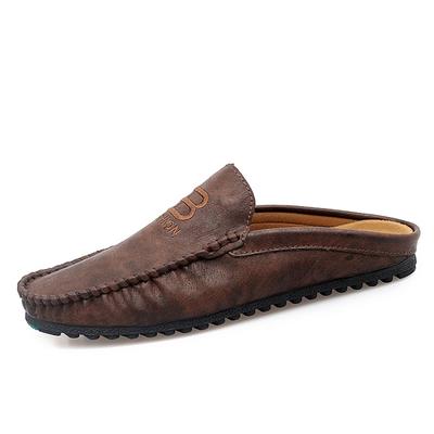 Polobotky Pro muže Kožené Boty Pánské Mules Ležérní Boty Muž Mokasíny Pantofle Móda Sapato Masculino Mocassin Homme Chaussure