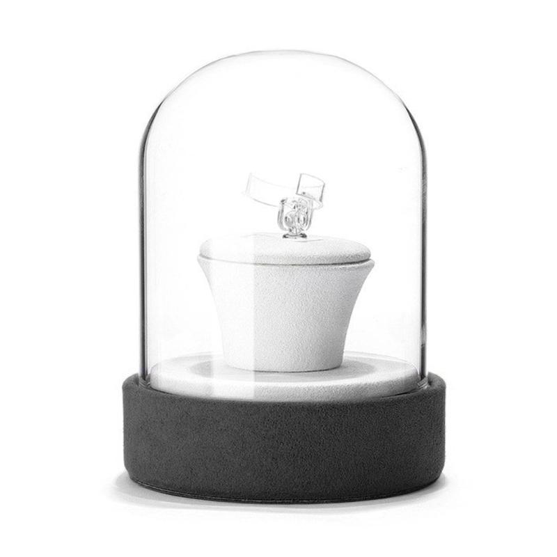 

Multifunctional Jewelry Showcase Rack with Clear Glass Cover Stylish Rings/Necklaces/Bracelet/Earrings Display Props белый