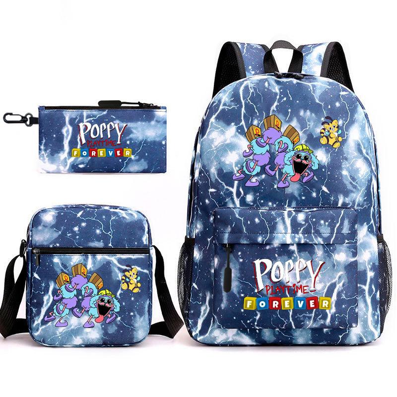 Poppy's Game Time Starry Sky Elementary School Bag Nightmare Animal Large Capacity Backpack Three-piece Set