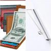 Clips de bani pliabil din fier de înaltă calitate, 75 mm, portofel simplu cu bară, piese de schimb portabile, clemă cu arc, suport pentru bani lichizi și cecuri, portofel durabil