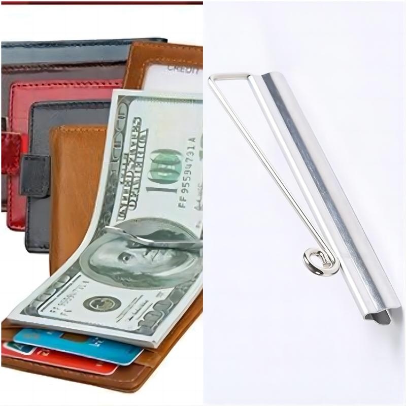 

High Quality 75Mm Iron Bifold Money Clip Simple Bar Wallet Portable Replace Parts Spring Clamp Cash Check Holder Durable Wallet 1Pcs