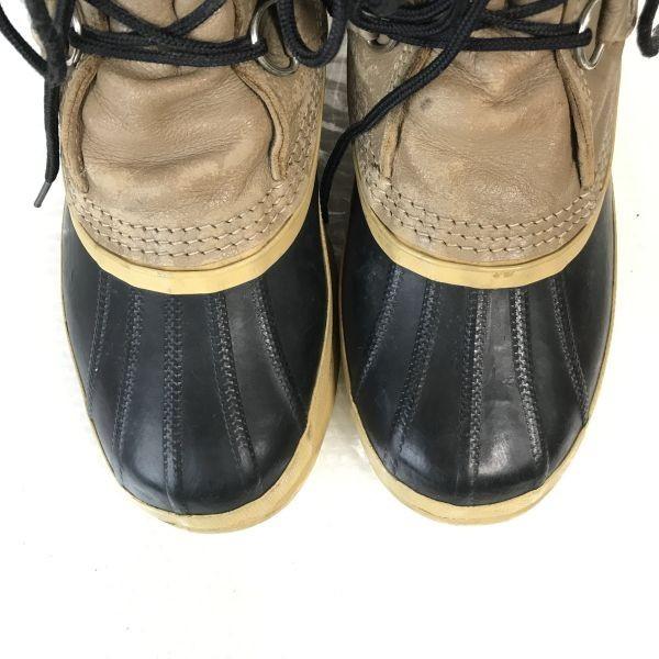 80s-90s Canada Made/SOREL/Leather Snow Boots/24.0-25.0/Brown/With Inner Lining/Waterproof/Caribou(USED)