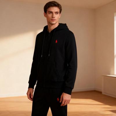 Conjunto Casual Deportivo y Sudadera con Cremallera Bordada de Algodón Unisex