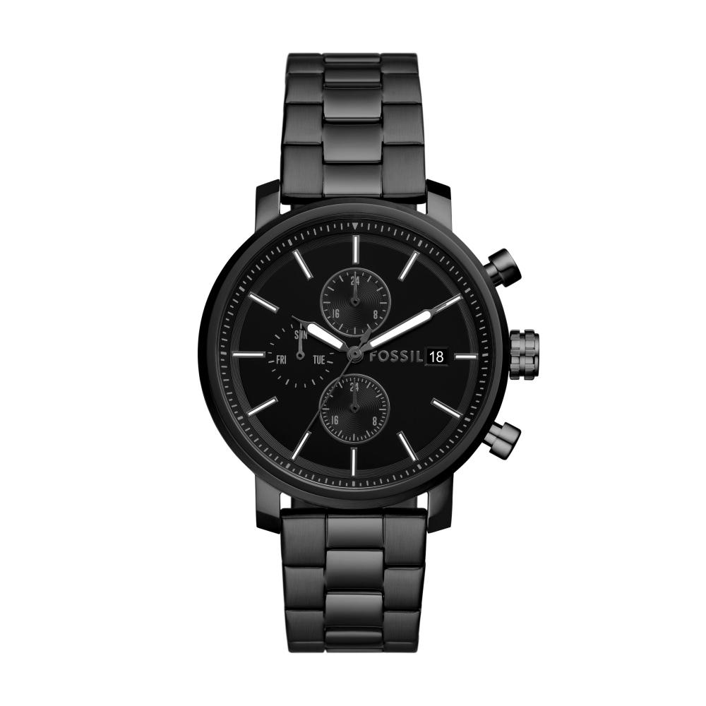 

Мужские многофункциональные черные часы Fossil Rhett из нержавеющей стали черного цвета