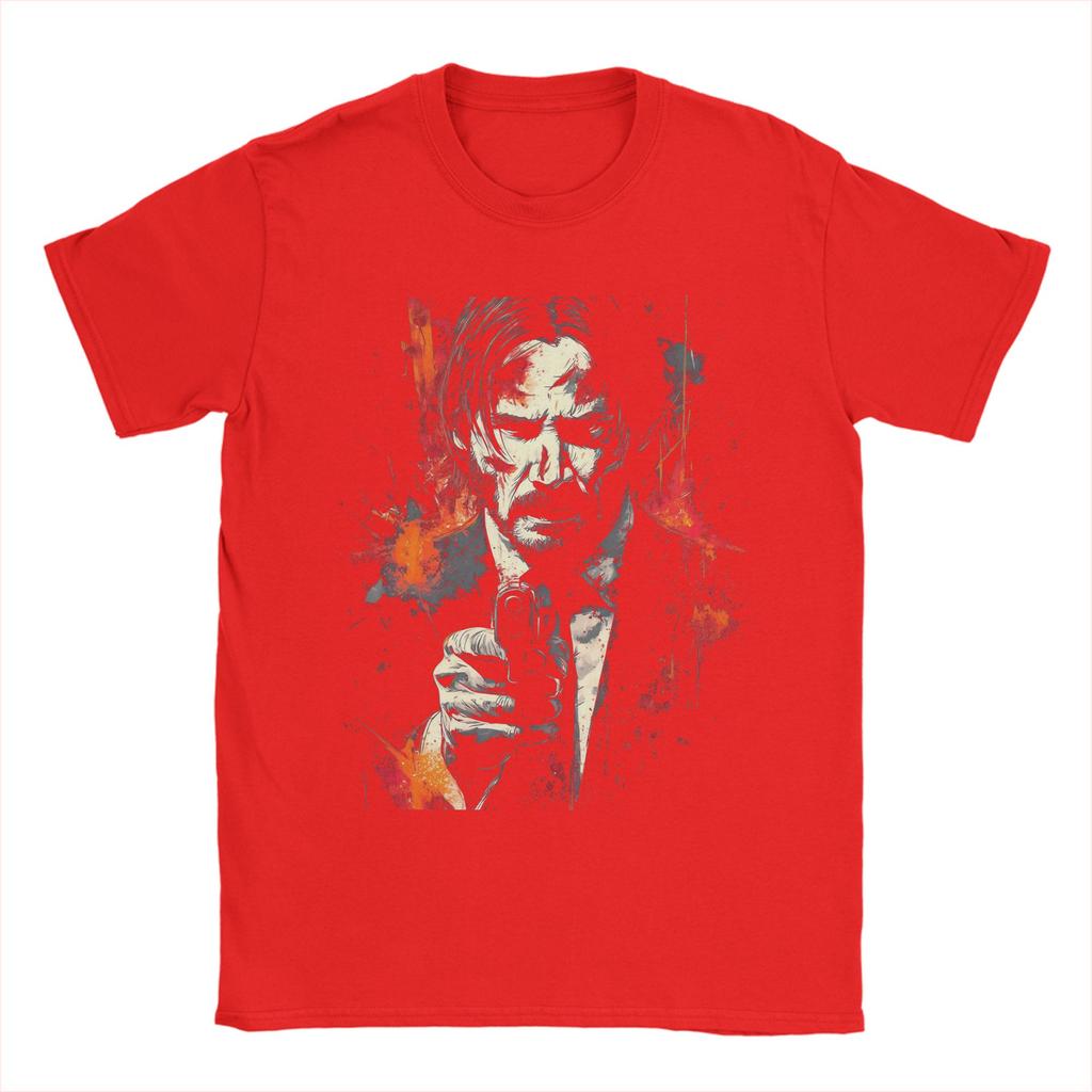 John Wick Night Assassin T Shirts Mens Cotton Novelty TShirts Round Collar Tees Short Sleeve Tops New Arrival