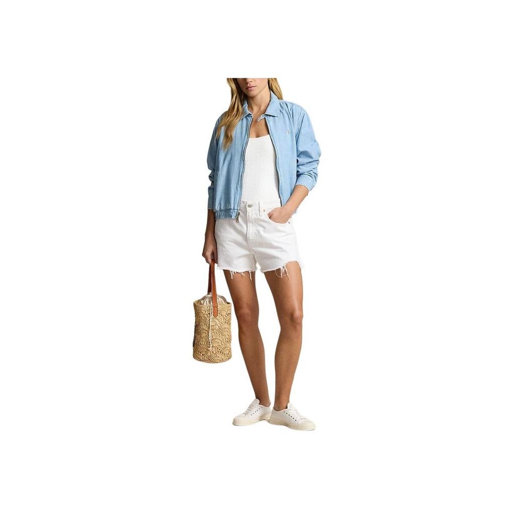 Polo Ralph Lauren Ss24 Solid Color Small Pony Embroidered Zip-Up Loose Jacket Women jackets Blue WMPOOTWN5A20079-450