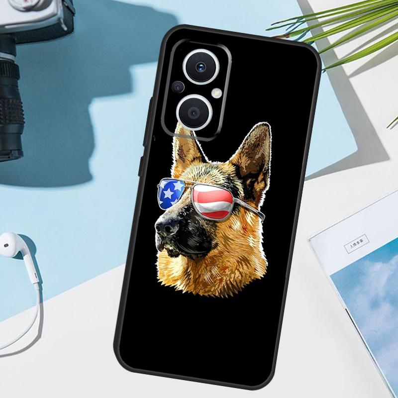 

German Shepherd Dog Cartoon Cover For OPPO Reno 12 F 13F 14F 11F 10 11 13 14 Pro 7 8 Lite OPPO Find X9 X5 X6 X8 Pro Case OPPO Reno8 Pro