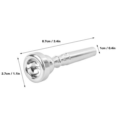 Trumpet Mouthpiece Metal Wind Musical Instrument Replacement Parts Accessories for Trumpeter Silver 3C