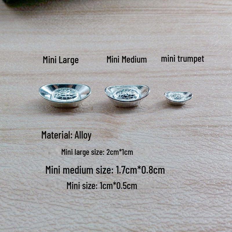 Silver Mini Alloy Ingot & Abacus Ornaments Photo Frame Accessories Temple Crafts