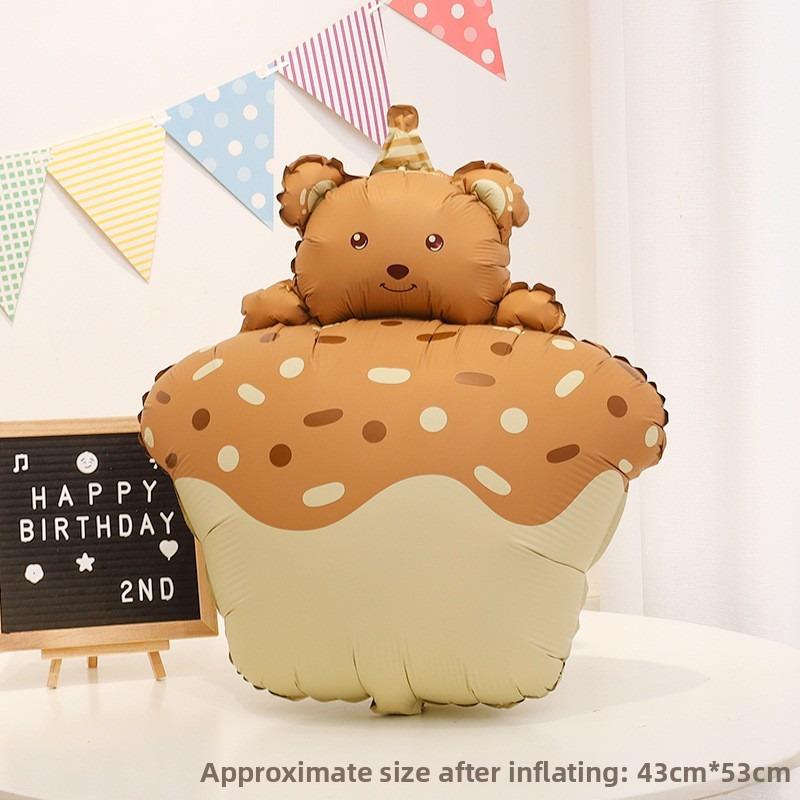 Matte Cartoon Cute Animal-shaped Balloon Baby's 100th Birthday Decoration and Photo Props