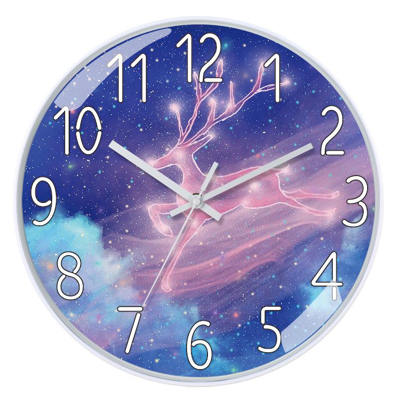 12 Inch 30cm Living Room Deer Head Fashionable Modern Minimalist Art Decoration Creative Quartz Clock Wall Clock