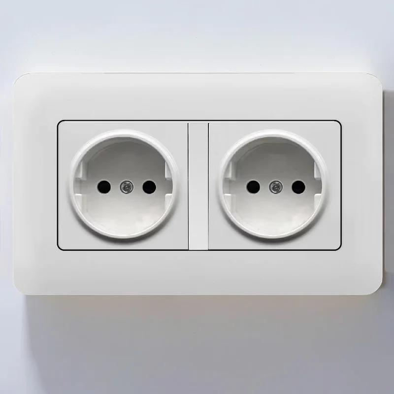 EU Standard Single Power Socket Switch Usb Wall Sockets Double Sockets 86 Type Wall Sockets TV Telephone Sockets