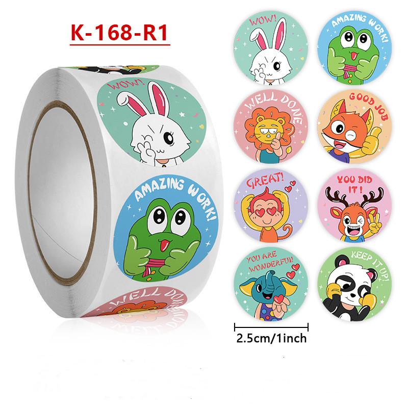 Stickers Cat 500 Pcs/roll Teacher Reward Sticker Fun Motivation Animal Sticker For School Teacher Student Stationery Stickers