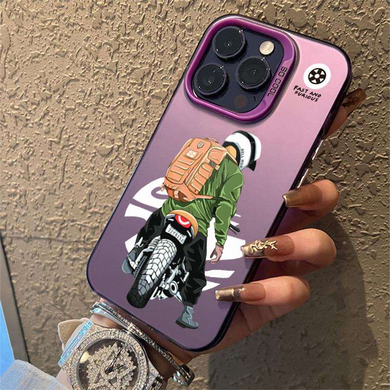Phone Case For iPhone 15 14 16 Pro Max 11 12 13 X XR XS 7 8 16 Plus SE  Trend Cool Biker Motorcycle Shockproof Bumper Cover