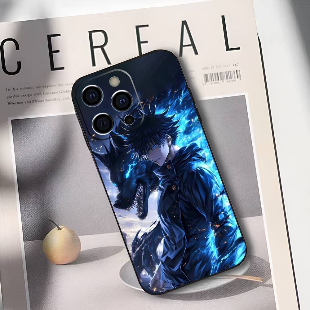 M-Megumi F-Fushiguro Phone Case For IPhone 17,16,15,14,13,12,11,Plus,Pro,Max,Plus,XS,soft case Black silicone