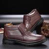 Winter Men's genuine Leather Ankle Boots Fashion Plush Warm Comfortable Anti slip Business Cotton Shoes Outdoor Men Snow Boots