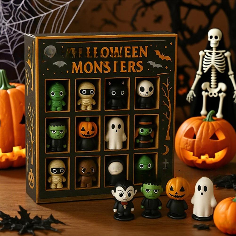 Halloween Advent Calendar 2026 with Miniature Doll Figures Spooky Advent Calendar for Halloween Holiday Decor Calendar Gift China Mainland