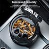 LED Auto Ashtray with Covered Press Lid and Metal Cup, Detachable Design for Car Use in Dim Indoor Rooms