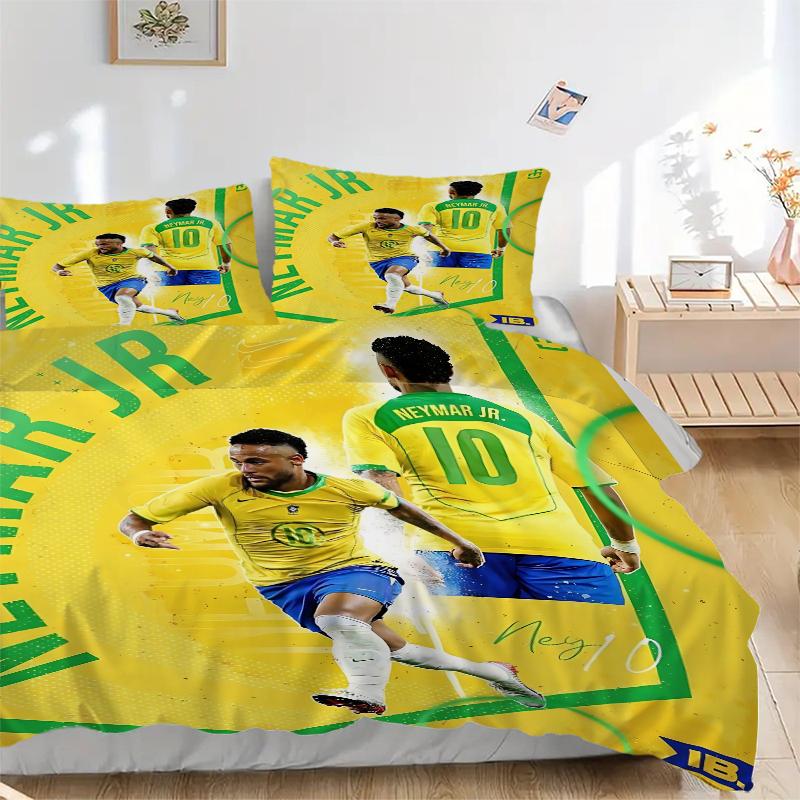 3Pcs Neymar Jr Soccer Legend Bedding Sets For All Sizes New 3D Printed Bed Cover Comforter Duvet Cover Pillowcase Bedroom Decoration