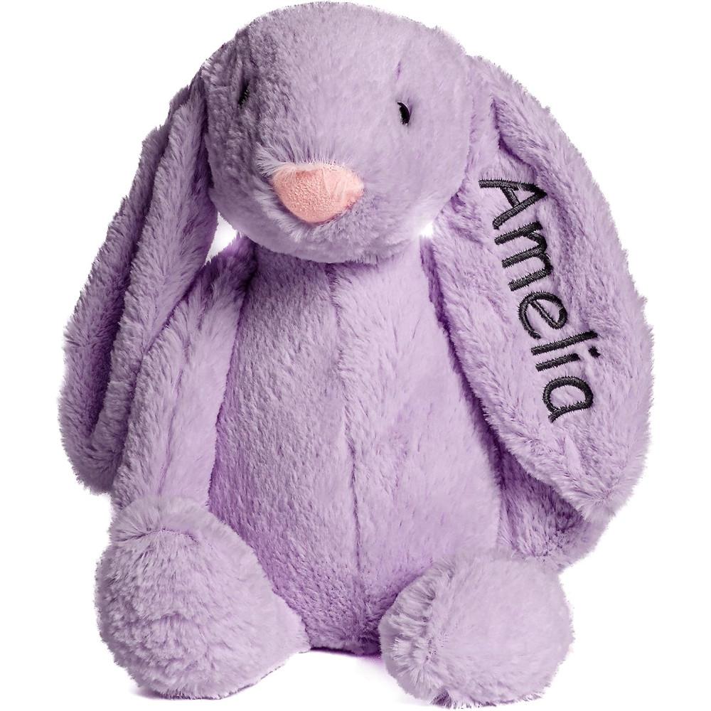 Conejo de Peluche Super Suave Personalizado, Regalo Personalizado con Nombre Bordado en la Oreja para Pascua, Regalo para Baby Shower, Regalos de Cumpleaños Lindos