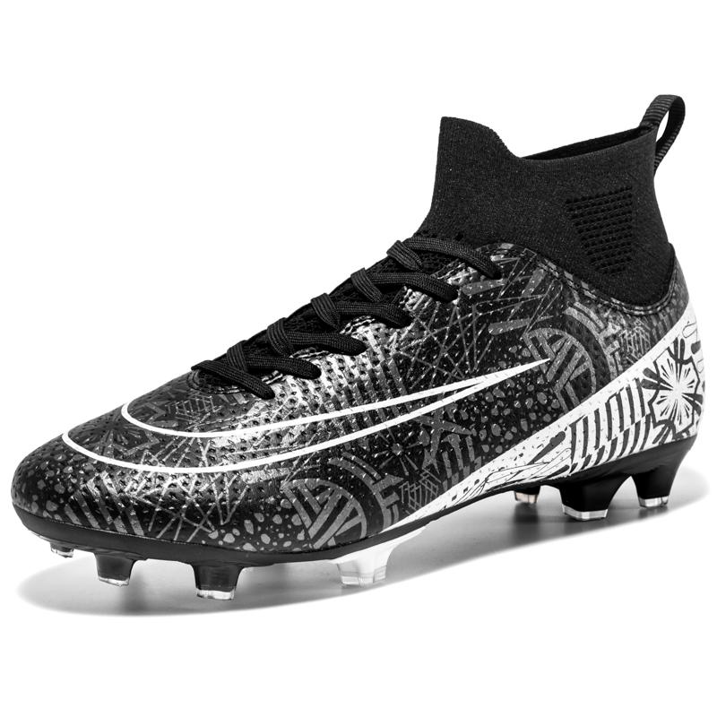 High Top Men Soccer Shoes FG/TF Anti-Skid Male Football Boots Kids Grass Training Ankle Cleats Soccer Sneakers