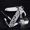 Multipurpose Knife Outdoor Camping Picnic Cutlery Travel Portable Folding Knife Fork Spoon Combination Knife Wine Bottle Opener