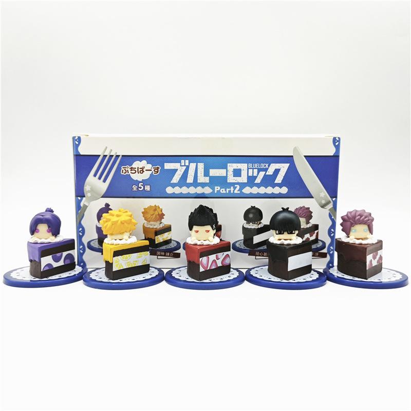 

5pcs/set BLUE LOCK Cake Cute Figure Toys 4cm with box