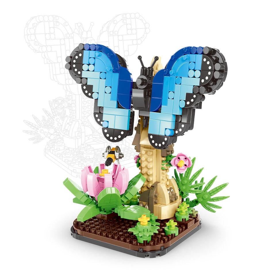 Micro Building Blocks Insect Butterfly Mantis Beetle Unicorn Fairy Model Collection Creative Assembly Toys Student Festival Gift
