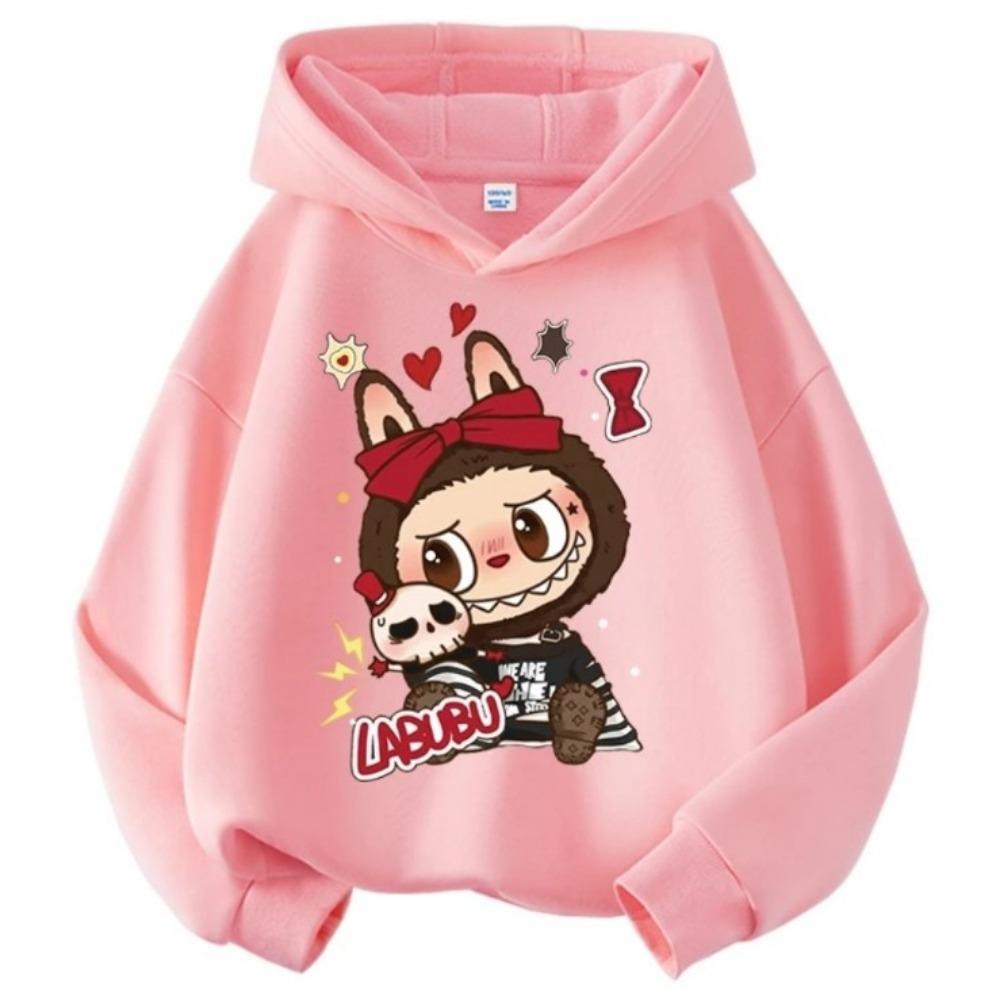 

Модные детские худи с принтом Лабубу, повседневные топы, подходящие для мальчиков и девочек 140