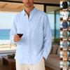 New Arrival: Oversized Solid Colour Casual Long-Sleeved Collared Shirt Beach Holiday Linen Shirt