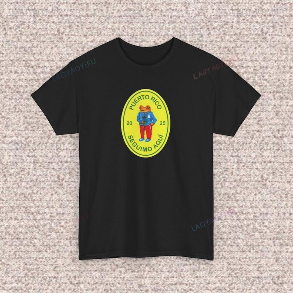 Bad Bunny Frosch Concho DeBÍ ZIEHEN MEHR FOTOS T-Shirt Lässige Mode Locker Streetwear Baumwolle T-Shirt Kurzarm Y2k Herren T-Shirt