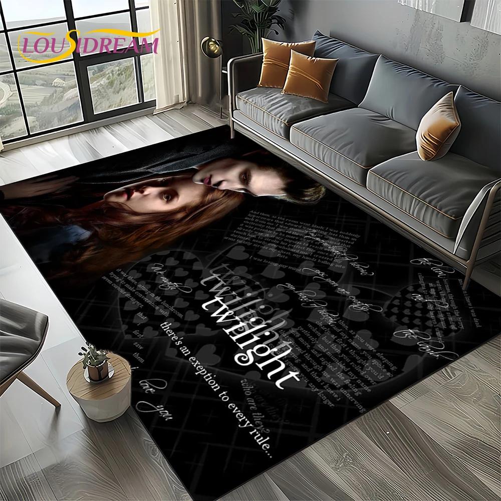 Twilight Saga Serie Edward Bella Film Teppich für Wohnzimmer Schlafzimmer Zuhause Sofa Dekoration, Kinder Teppich Rutschfeste Bodenmatte