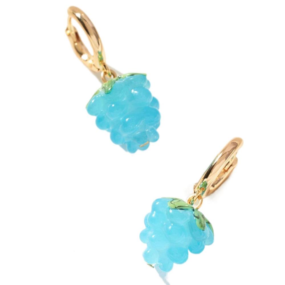 

Lip Charms Ear Buckle Jewelry Accessories Enamel Hoop Earrings Fruit and Vegetable Earrings Women Blue Grape