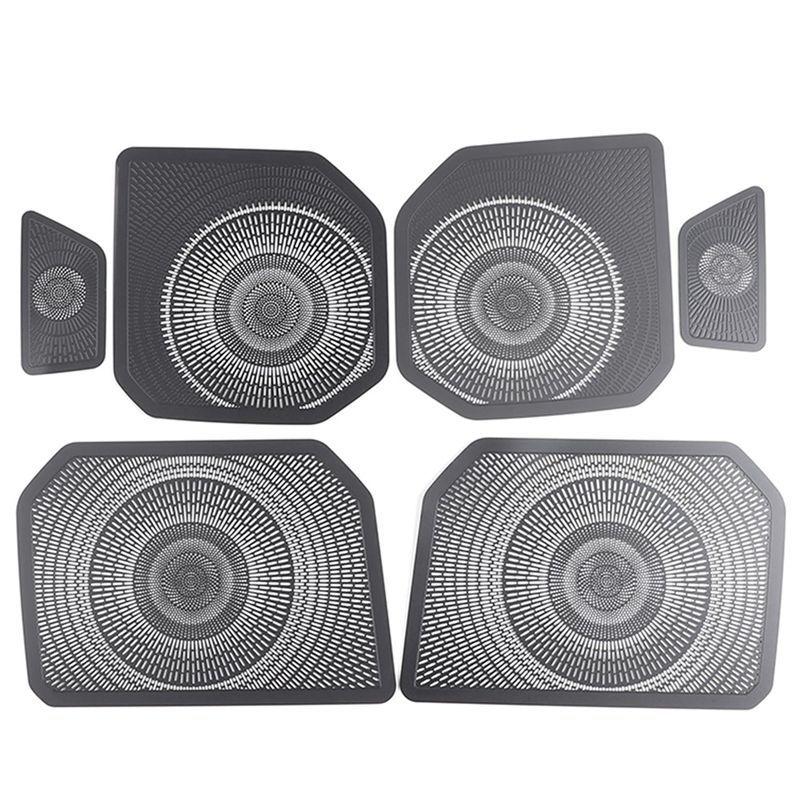 6 Piece Car Inner Door Speaker Horn Cover Trim Kit Car Accessories Stainless Steel For Toyota Sequoia  ,Balck чёрный