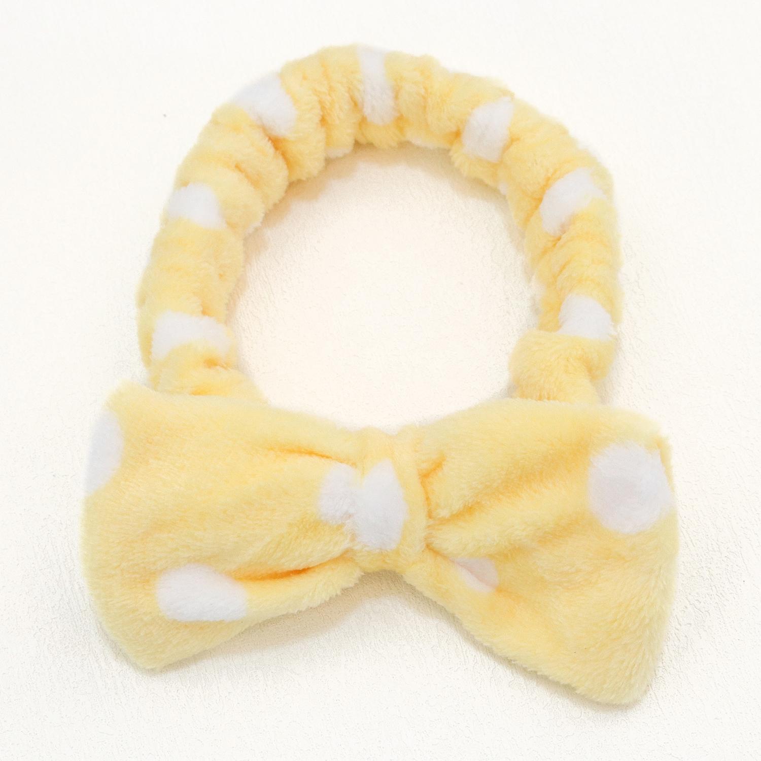 

Спа Повязка на Голову с Бантом Повязка для Волос для Умывания Женская Повязка для Ухода за Кожей Эластичная Повязка для Макияжа Коралловый Флис Повязка для Умывания Лица