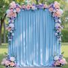 5x8/10 fot rynkefri hvit sateng bakgrunnsgardiner for bryllup, bursdagsfest, fotografering, bakgrunn, babyshowerdekorasjoner