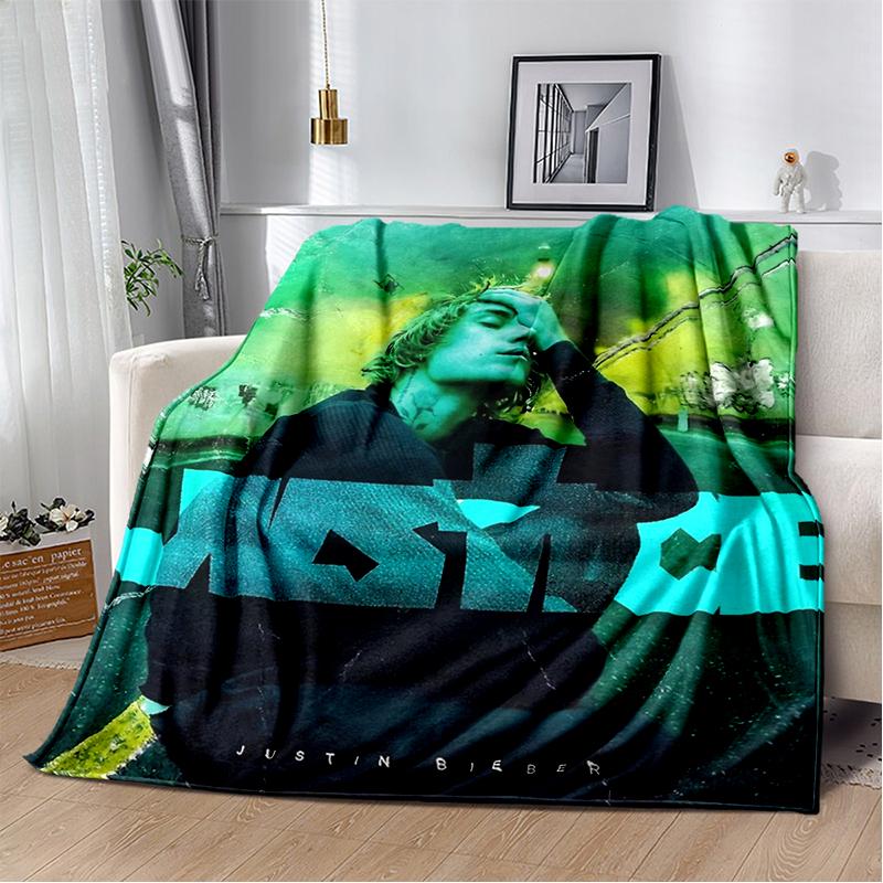 2025 New Style Justin Drew Bieber Singer JB Blanket,Soft Throw Blanket for Home Bedroom Bed Sofa Travel Picnic Cover Kid Gift