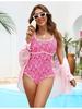 Charming Luxury Double Strap Printed Edge Slim Bikini Swimsuit For Hot Spring Vacation