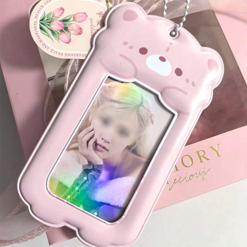 Kpop Photocard Holder Binder Photo Card Holder 3Inch Idol Binder Photocard Display Keychain Protective Cover Photo Albums