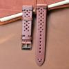 Porous Leather Watch Band 19mm 20mm 22mm 24mm Breathable Watch Strap Handmade Stitching Quick Release Watchbands Black Brown Red
