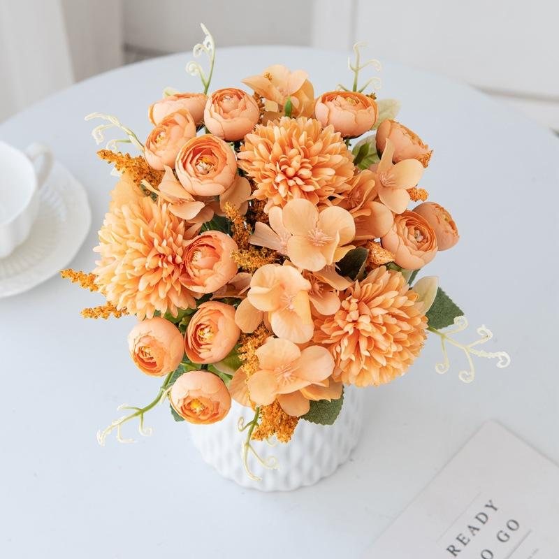 Ins Simulation Rose Wedding Hand Bouquet Wedding Photography Props Hand Notes Fake Flowers Home Decoration Simulation Silk Flowers