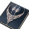 Court Cut-out Jewelry Set with Gold Inlaid with White Rhinestones