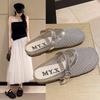 Fashion 2025 Women's Flat Shoes Breathable Mesh Women Shoes Summer Square Head Women Shoes Large Size Female