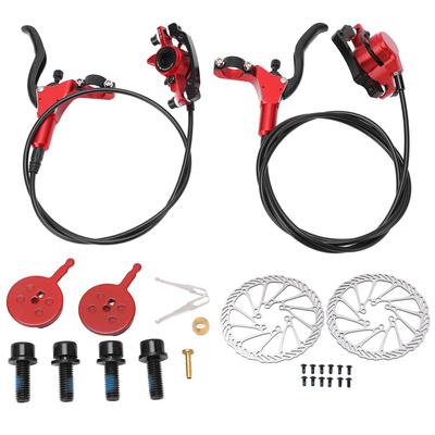 Hydraulic Brake Set High Density Sensitive Wear Resistant Mountain Bike Disc Brake Kit for Replacement Red