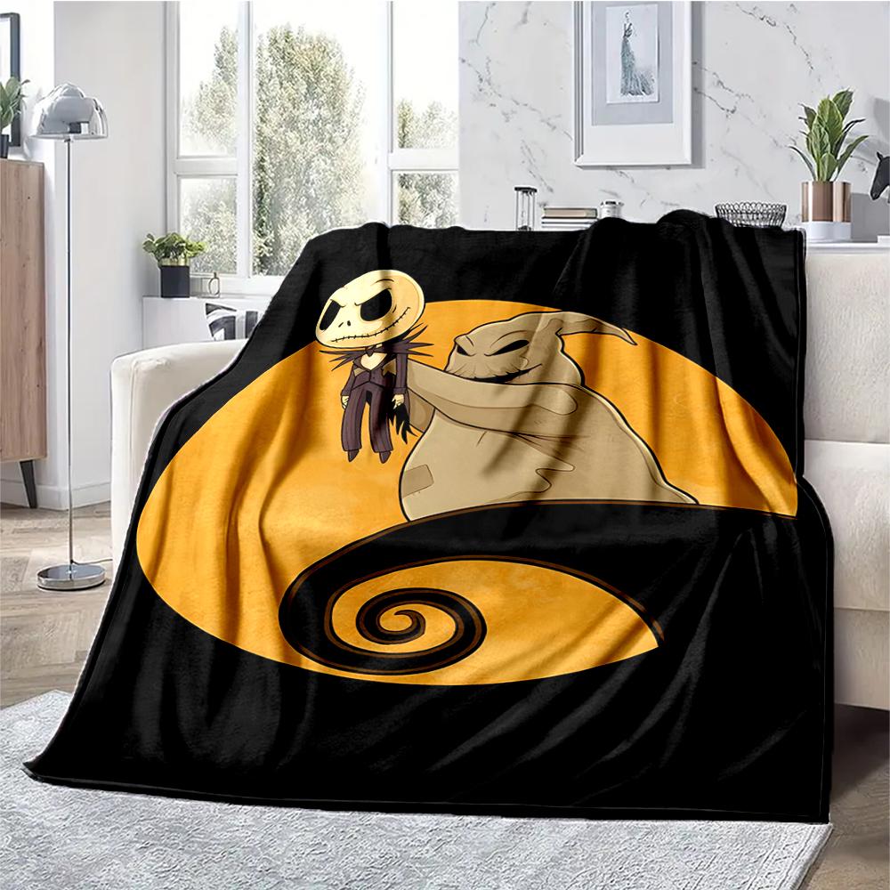 The Nightmare Before Christmas Theme Printed Blanket - Perfect for Couch, Bed, Travel & Outdoor Use | Machine Washable, Cozy & Durable.
