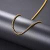 Stainless Steel Round Box Chain For Men Boys Square Rolo Necklace Women Hip Hop Jewelry Gifts Width 3mm Length 60cm C021