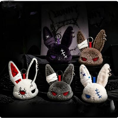 Dark Style Bunny Plush Toy, Cute Tough Rabbit Stuffed Doll, High-quality Animal Plush Gift