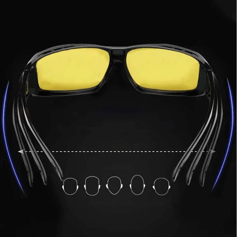 MABJI Nachtsicht-Sonnenbrille, Polarisierte Gläser, UV-Schutz, Blendschutz, UV400-Schutz, Sport-Sonnenbrille, Fahr-Sonnenbrille, Tennis,