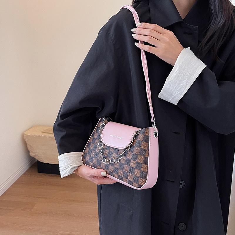 Chain Bag Women's Texture Shoulder Bag Embossed Crossbody Small Square Bag Fashion Simple Underarm Bag